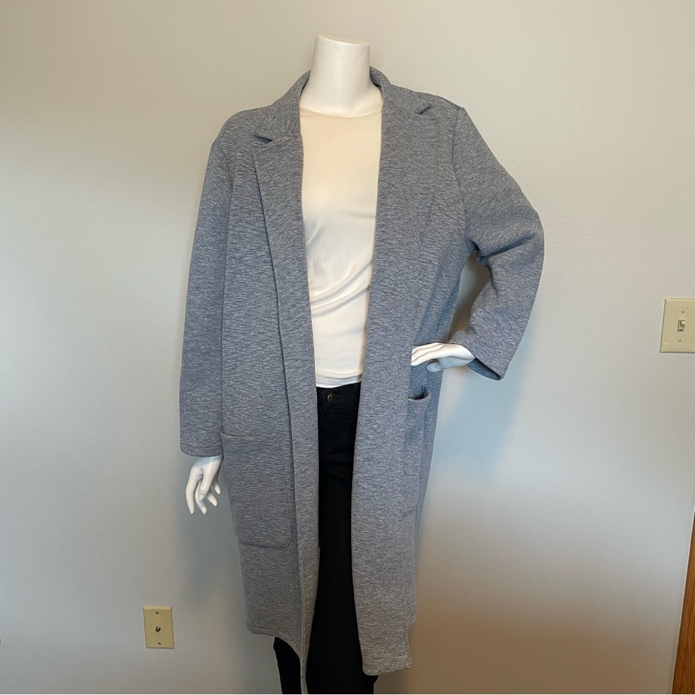 LORD AND TAYLOR- Heather Blue Jacket Duster Size Large